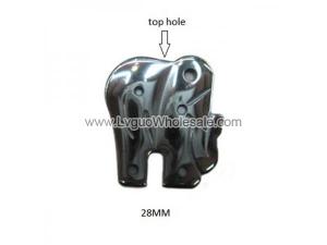 Hematite Elephant 22x28mm Pendant
